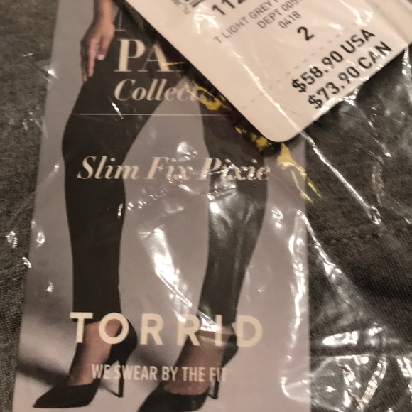Torrid slim fit pixie pant gray Torrid size 2 - Picture 3 of 3
